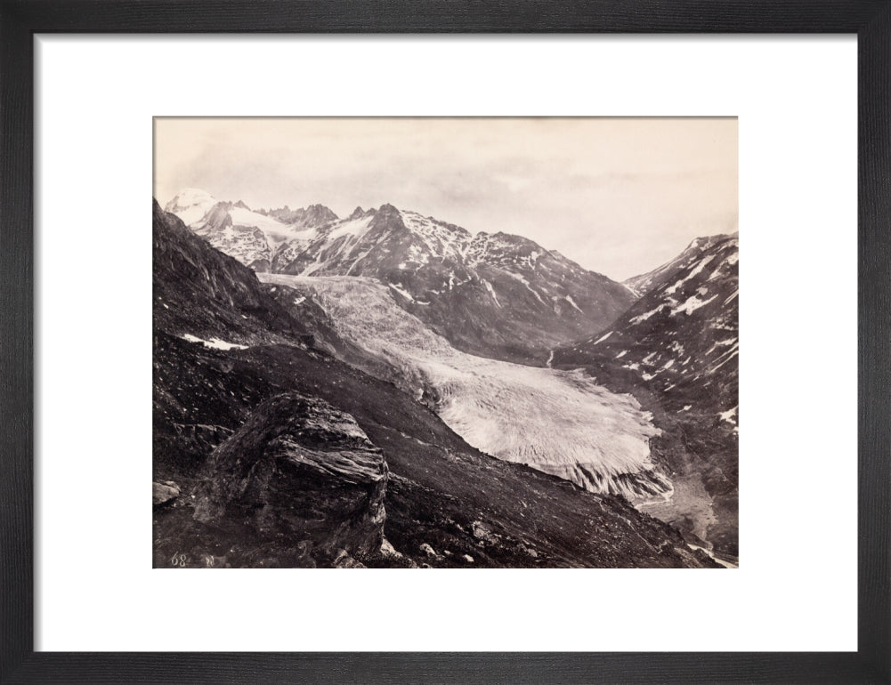 Rhone Glacier, Switzerland, c 1850-1900. art print small black Art Print - Science Museum Shop