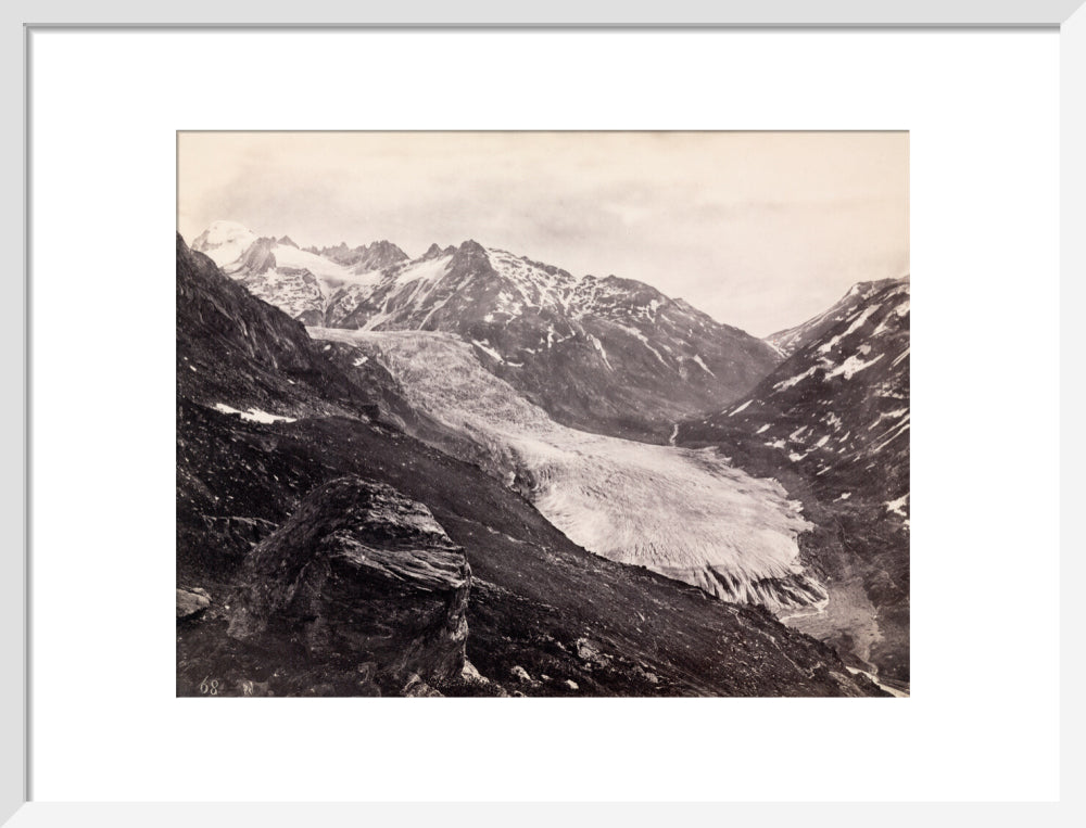 Rhone Glacier, Switzerland, c 1850-1900. art print medium white Art Print - Science Museum Shop