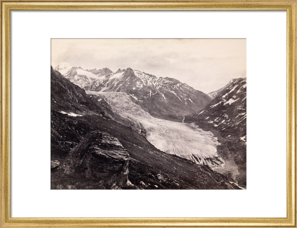 Rhone Glacier, Switzerland, c 1850-1900. art print medium gold Art Print - Science Museum Shop