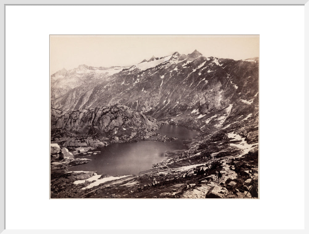 The Lake and Hospice on the Grimsel Pass, Switzerland, c 1850-1900. art print extra large white Art Print - Science Museum Shop