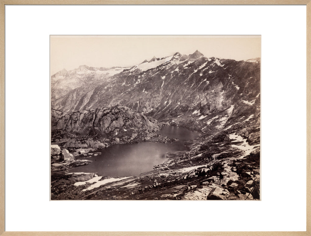 The Lake and Hospice on the Grimsel Pass, Switzerland, c 1850-1900. art print extra large natural Art Print - Science Museum Shop