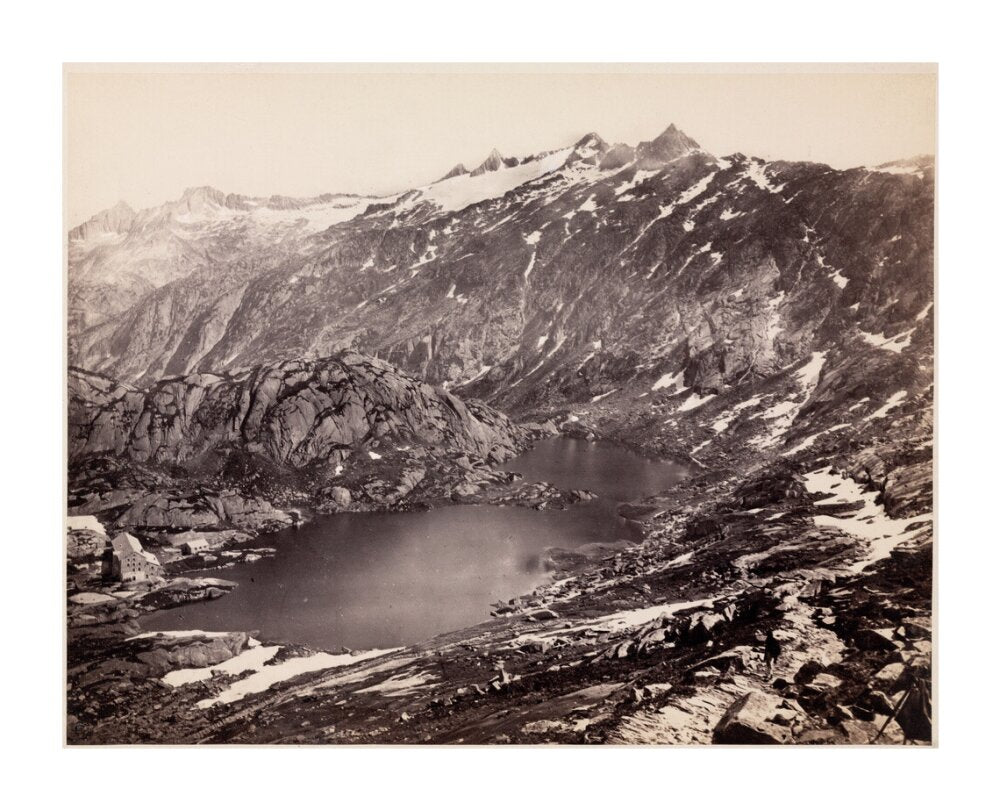 The Lake and Hospice on the Grimsel Pass, Switzerland, c 1850-1900. unstretched canvas extra large none Art Print - Science Museum Shop
