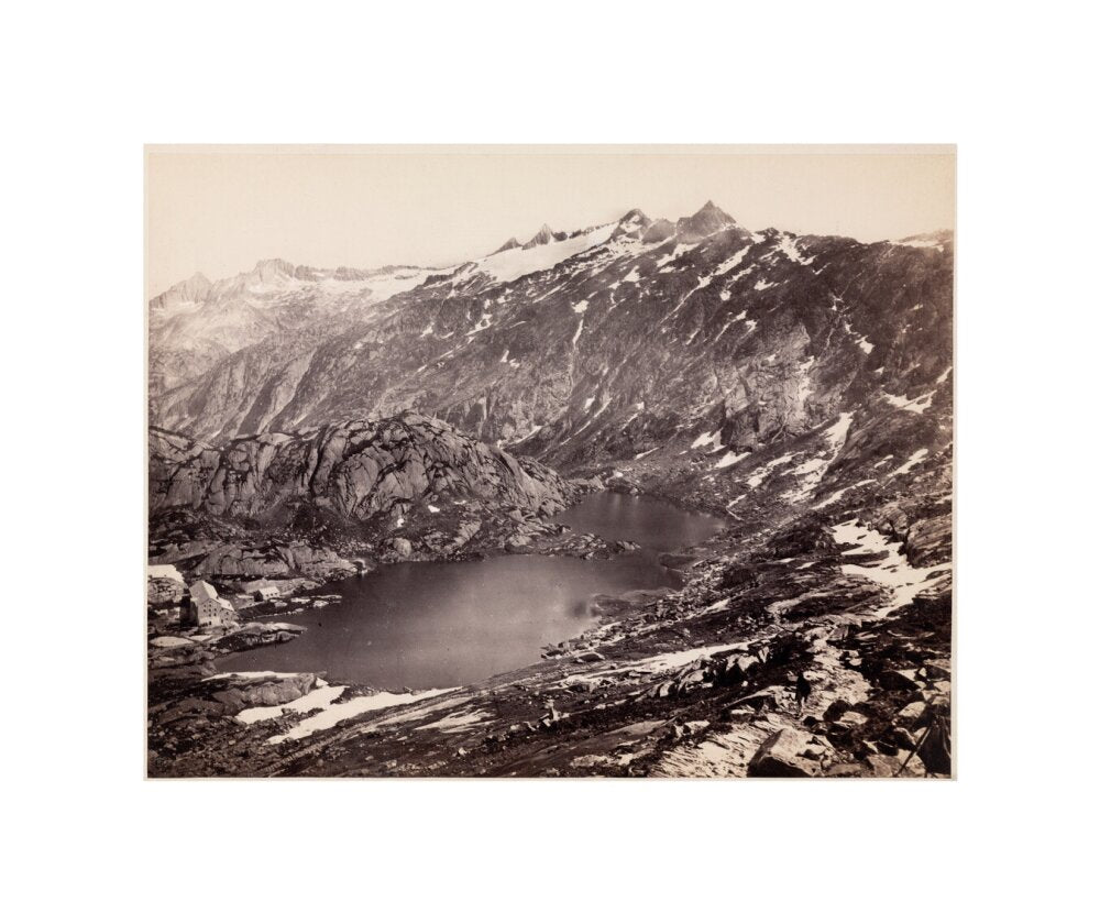 The Lake and Hospice on the Grimsel Pass, Switzerland, c 1850-1900. unstretched canvas small none Art Print - Science Museum Shop
