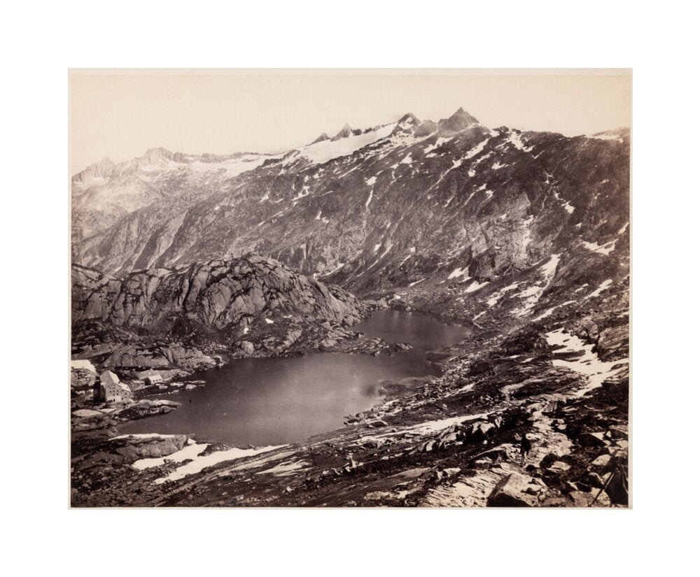 The Lake and Hospice on the Grimsel Pass, Switzerland, c 1850-1900. unstretched canvas medium none Art Print - Science Museum Shop