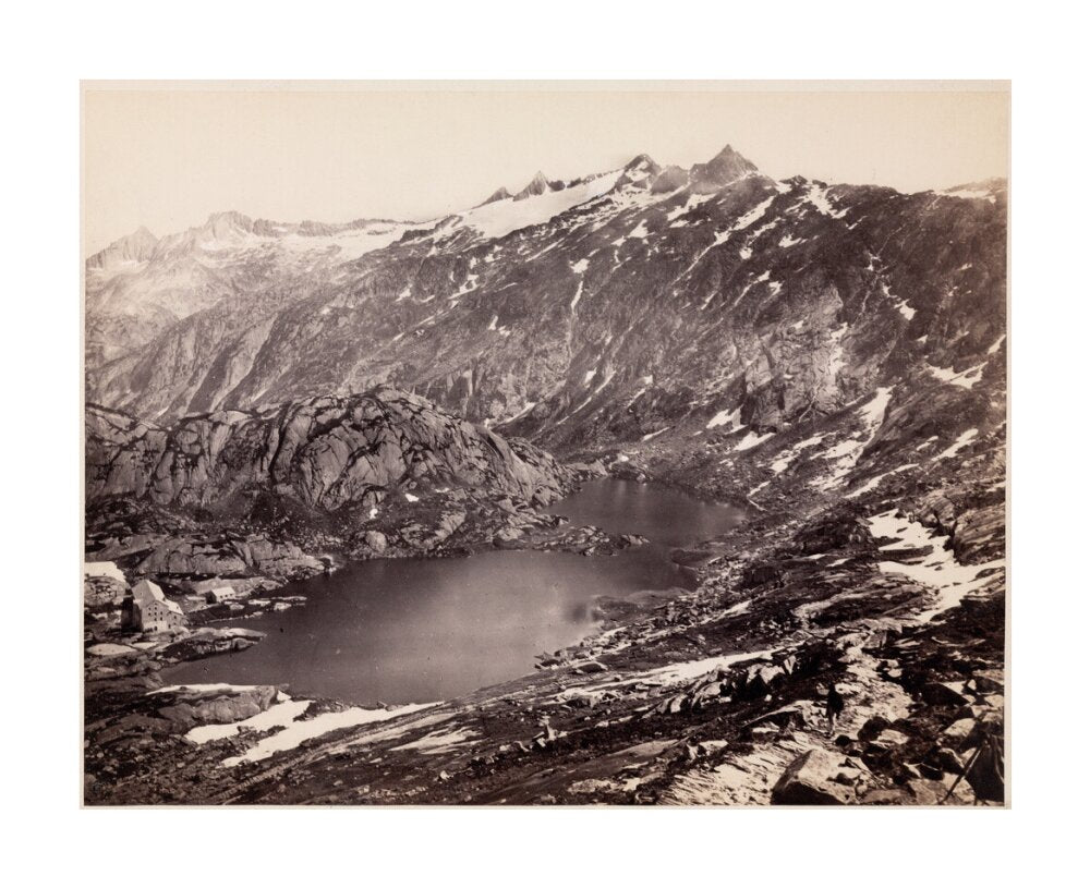 The Lake and Hospice on the Grimsel Pass, Switzerland, c 1850-1900. unstretched canvas large none Art Print - Science Museum Shop