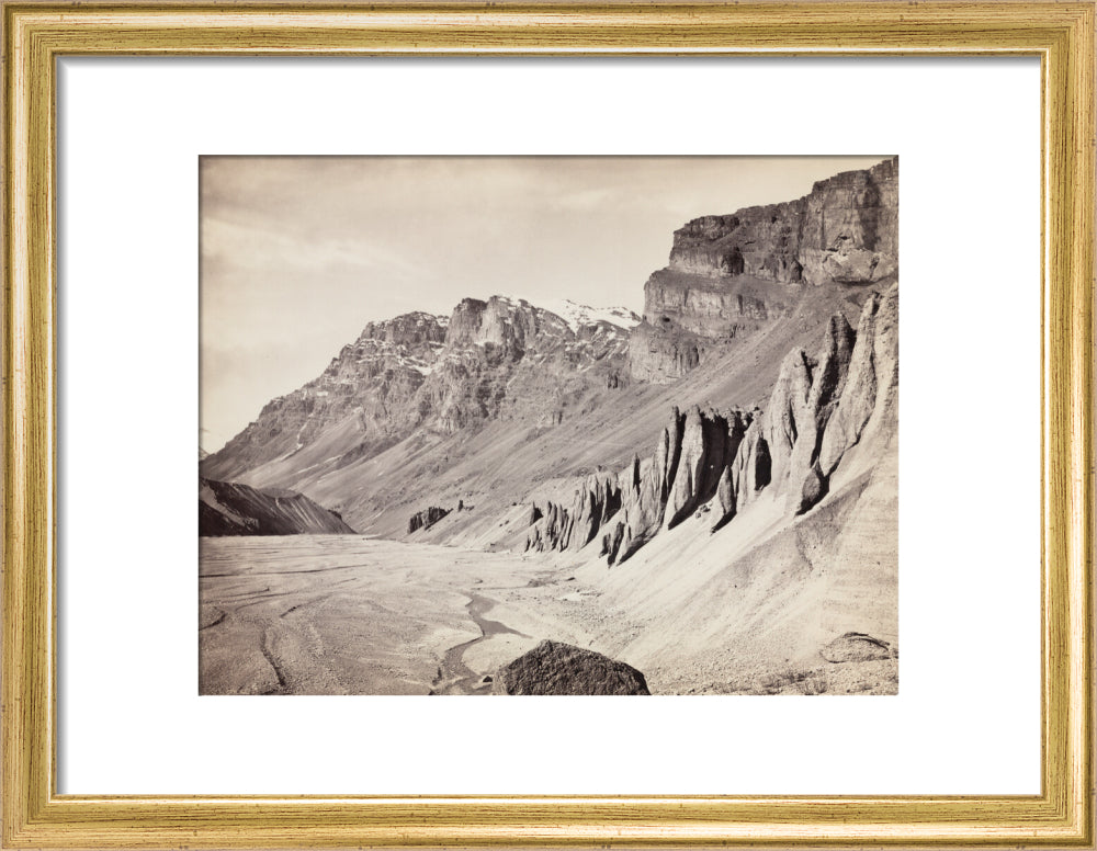 Unusual rock formations on the Spiti riverbed, India, c 1850-1900. art print small gold Art Print - Science Museum Shop