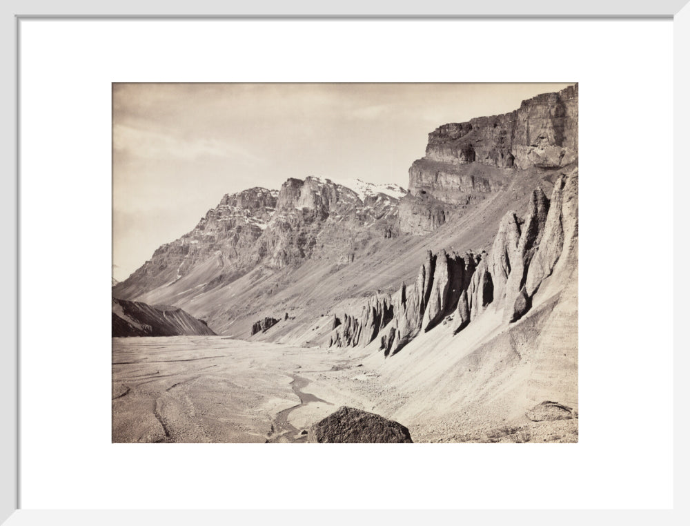 Unusual rock formations on the Spiti riverbed, India, c 1850-1900. art print medium white Art Print - Science Museum Shop