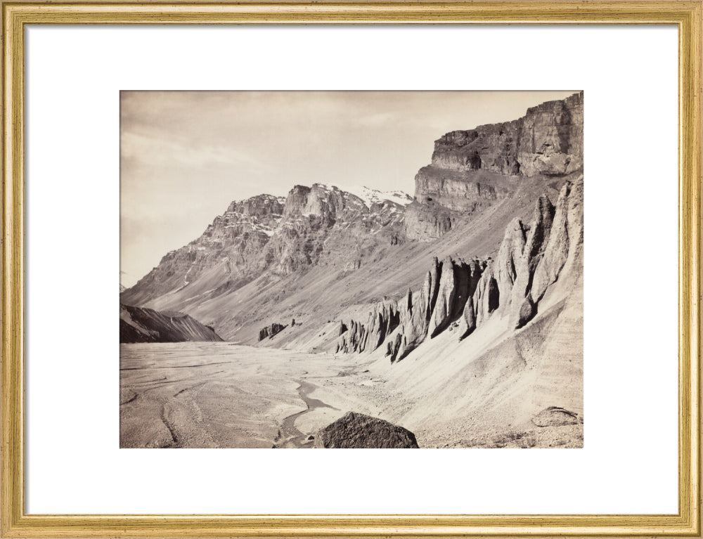 Unusual rock formations on the Spiti riverbed, India, c 1850-1900. art print medium gold Art Print - Science Museum Shop