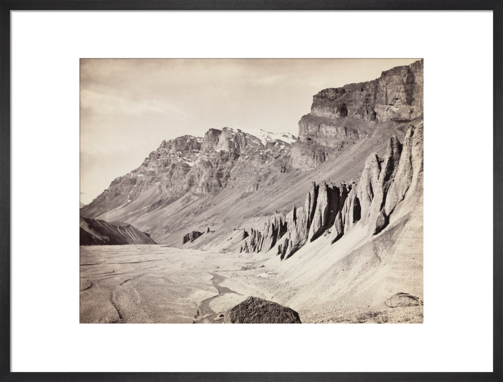 Unusual rock formations on the Spiti riverbed, India, c 1850-1900. art print large black Art Print - Science Museum Shop