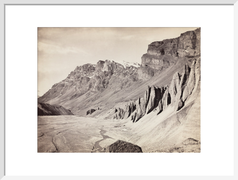 Unusual rock formations on the Spiti riverbed, India, c 1850-1900. art print large white Art Print - Science Museum Shop