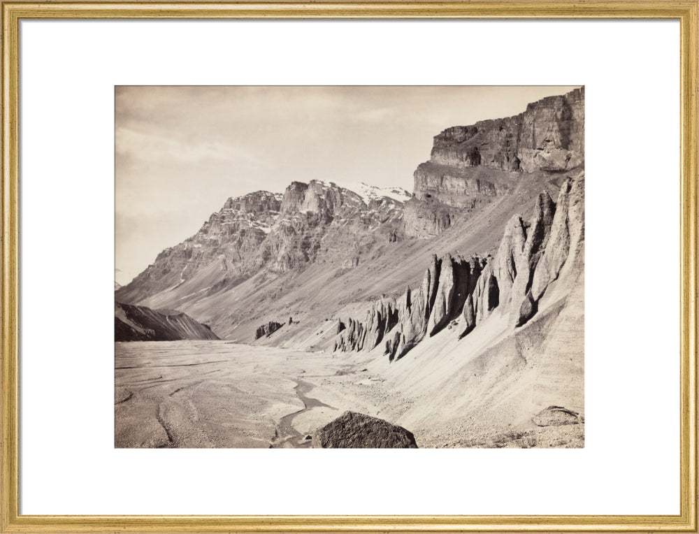 Unusual rock formations on the Spiti riverbed, India, c 1850-1900. art print large gold Art Print - Science Museum Shop