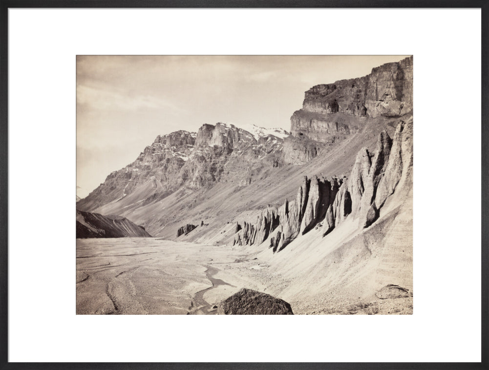 Unusual rock formations on the Spiti riverbed, India, c 1850-1900. art print extra large black Art Print - Science Museum Shop