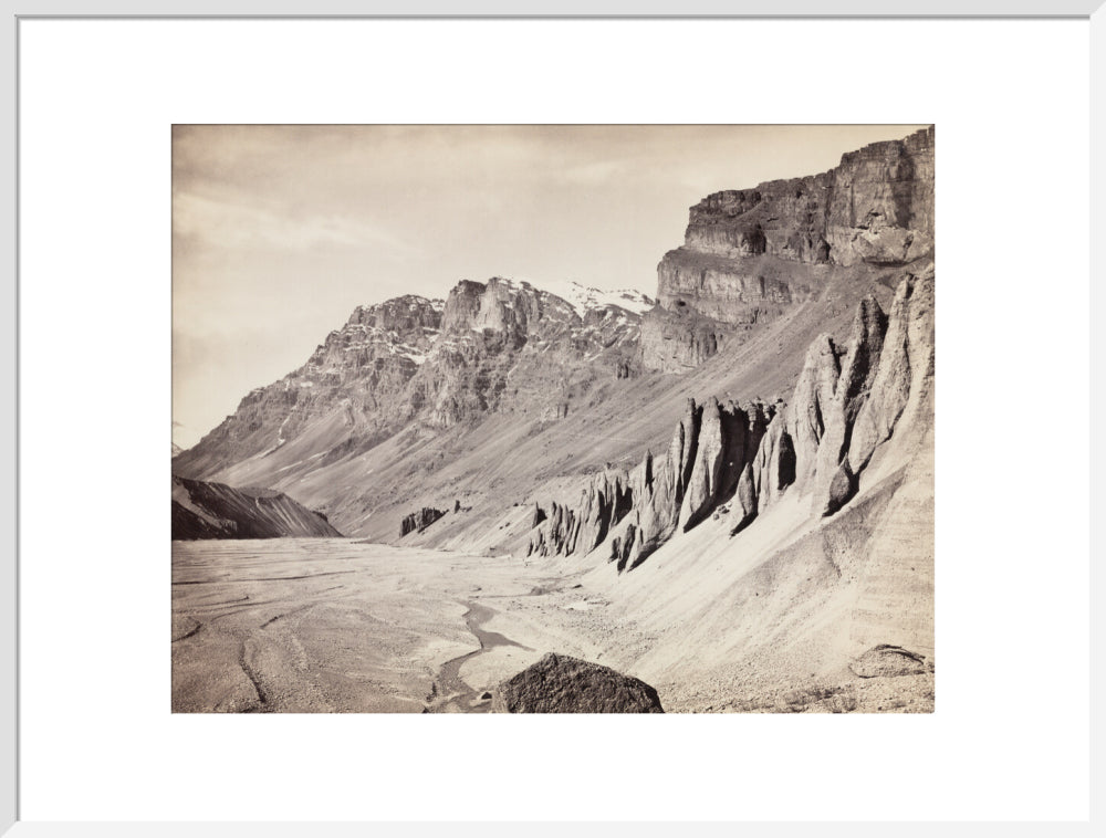 Unusual rock formations on the Spiti riverbed, India, c 1850-1900. art print extra large white Art Print - Science Museum Shop