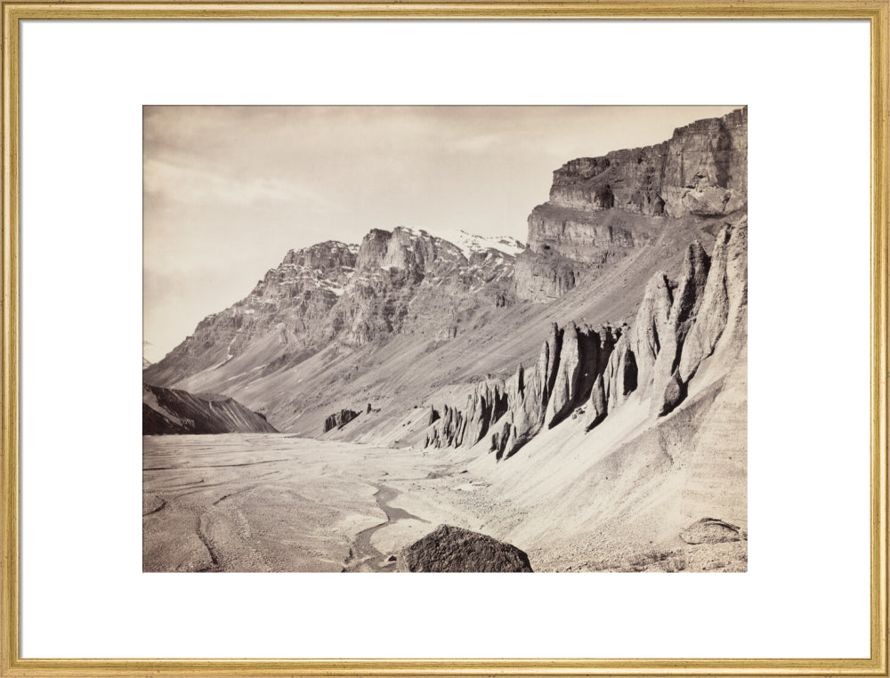 Unusual rock formations on the Spiti riverbed, India, c 1850-1900. art print extra large gold Art Print - Science Museum Shop