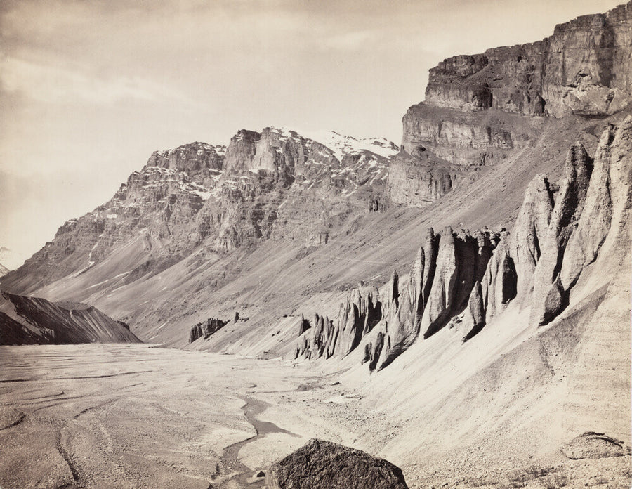 Unusual rock formations on the Spiti riverbed, India, c 1850-1900. Art Print - Science Museum Shop