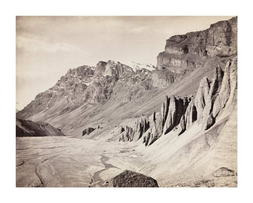 Unusual rock formations on the Spiti riverbed, India, c 1850-1900. unstretched canvas extra large none Art Print - Science Museum Shop