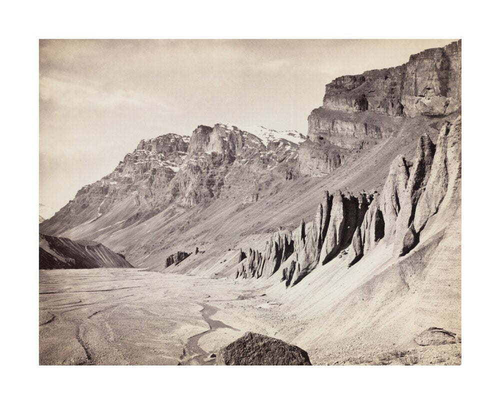 Unusual rock formations on the Spiti riverbed, India, c 1850-1900. unstretched canvas large none Art Print - Science Museum Shop