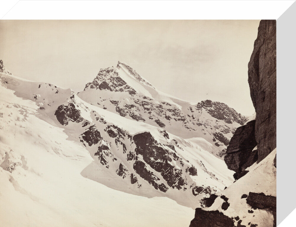 Peaks on the Hamta Pass, Himalayas, India, c 1850-1900. stretched canvas small none Art Print - Science Museum Shop