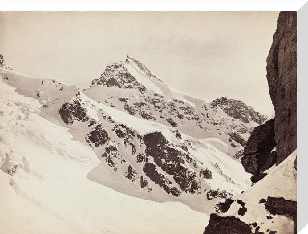 Peaks on the Hamta Pass, Himalayas, India, c 1850-1900. stretched canvas large none Art Print - Science Museum Shop