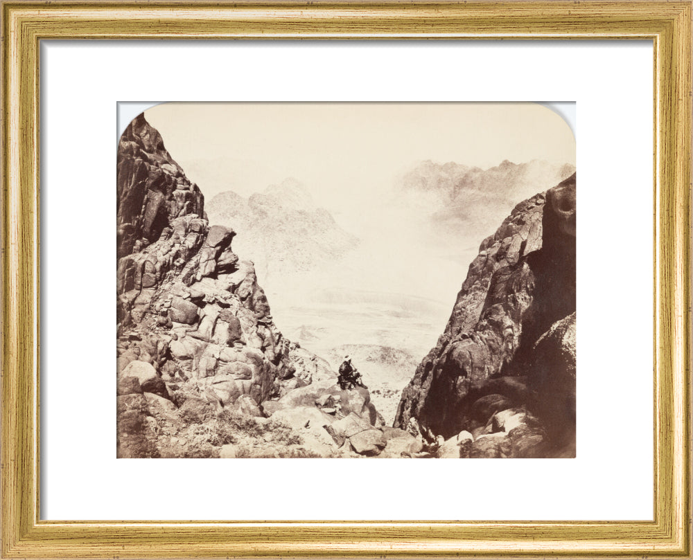 View from Mount Sinai, Egypt, c 1850-1900. art print extra small gold Art Print - Science Museum Shop