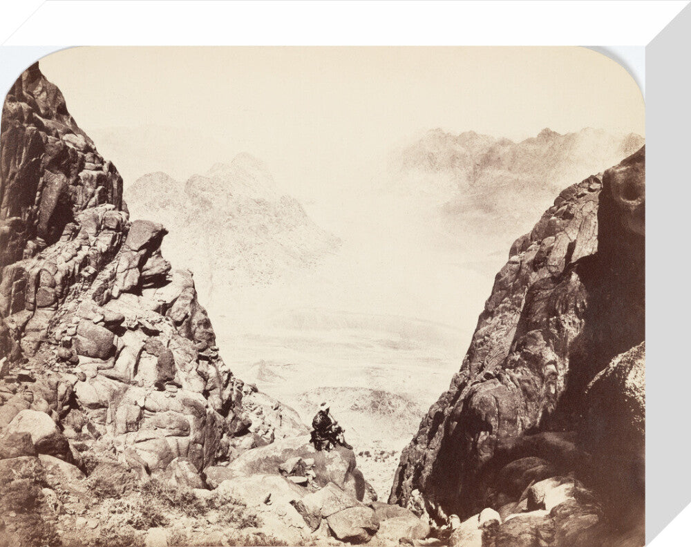 View from Mount Sinai, Egypt, c 1850-1900. stretched canvas small none Art Print - Science Museum Shop