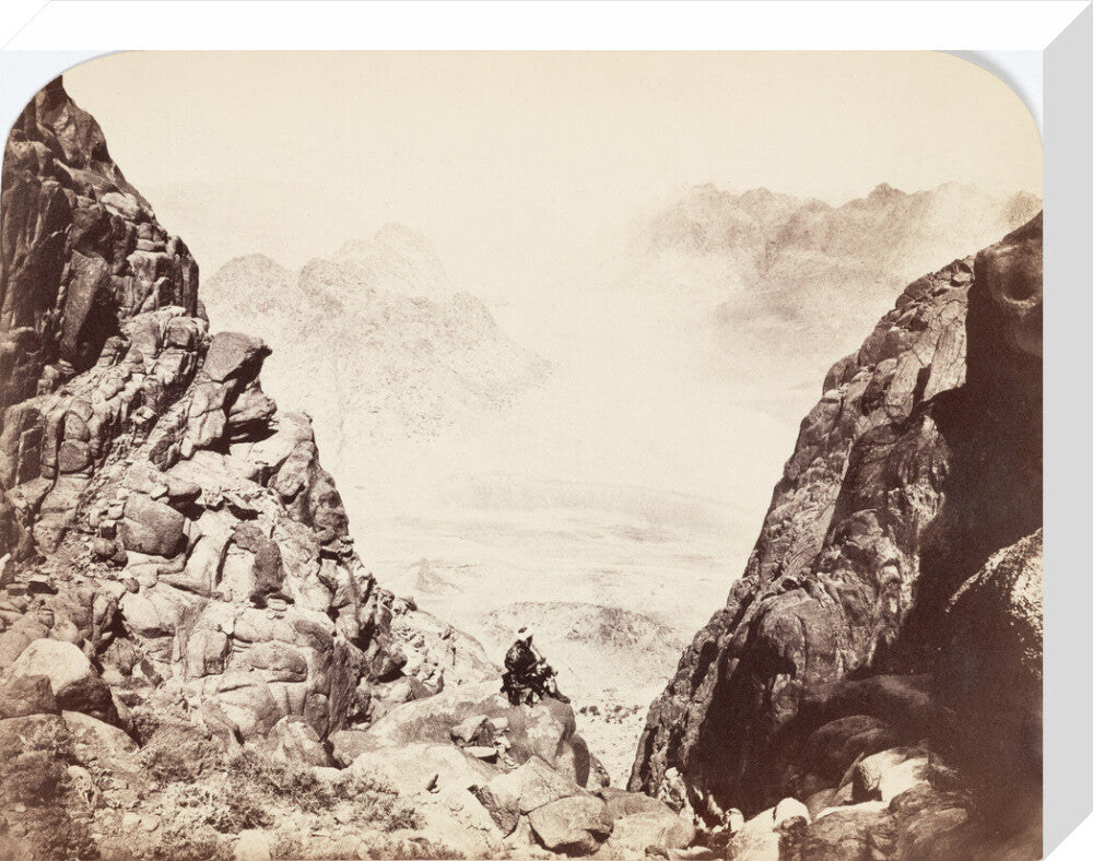 View from Mount Sinai, Egypt, c 1850-1900. stretched canvas medium none Art Print - Science Museum Shop