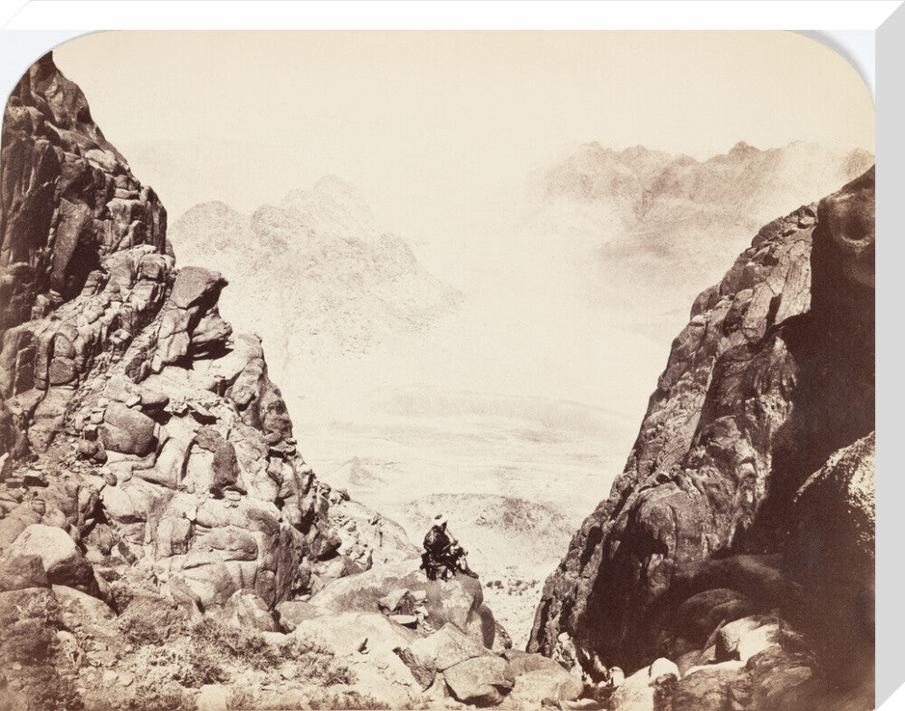 View from Mount Sinai, Egypt, c 1850-1900. stretched canvas large none Art Print - Science Museum Shop