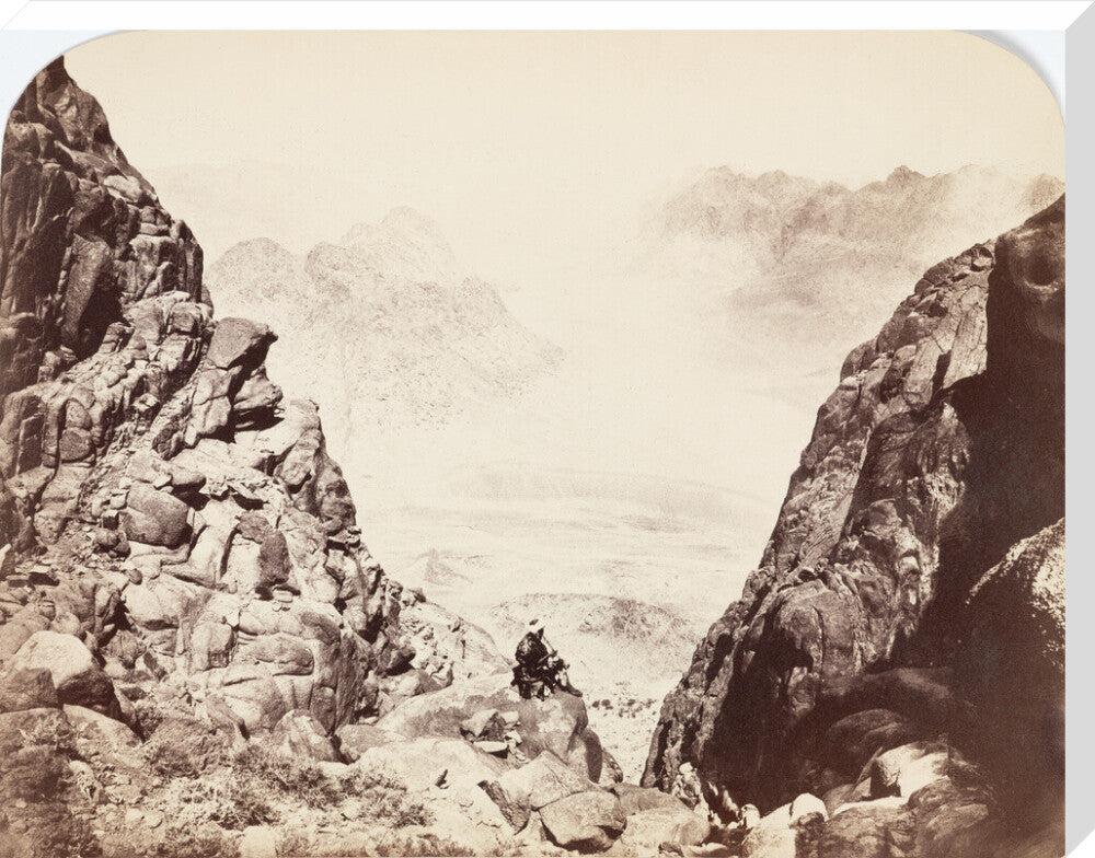 View from Mount Sinai, Egypt, c 1850-1900. stretched canvas extra large none Art Print - Science Museum Shop