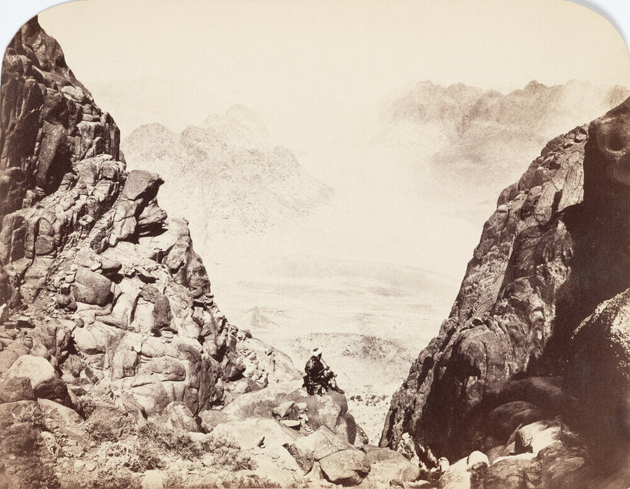 View from Mount Sinai, Egypt, c 1850-1900. Art Print - Science Museum Shop