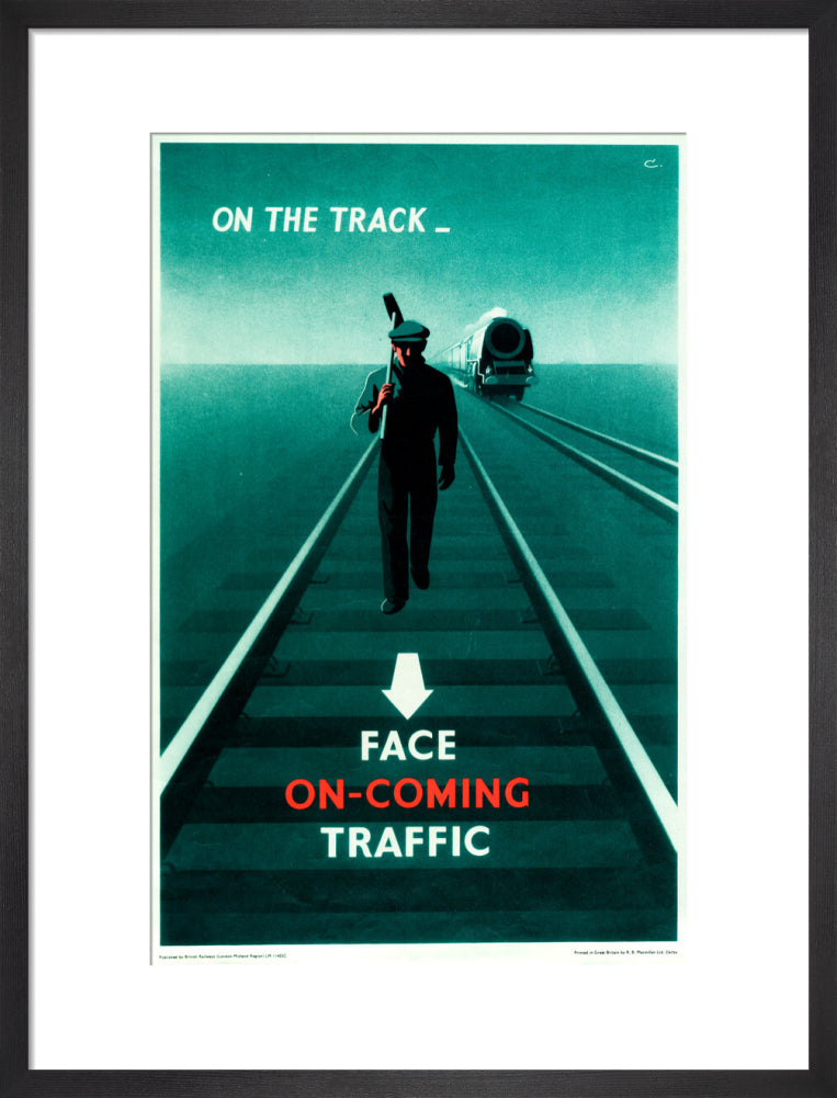 Safety poster - Face on-coming traffic, 1960. art print medium black Art Print - Science Museum Shop