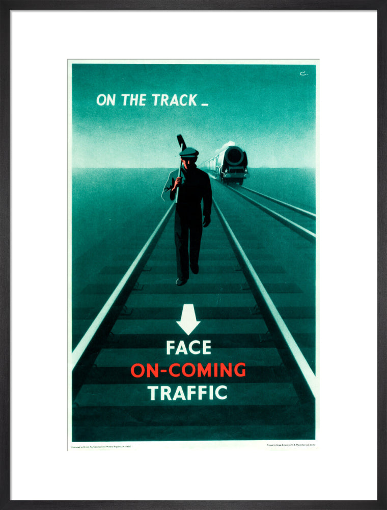 Safety poster - Face on-coming traffic, 1960. art print large black Art Print - Science Museum Shop