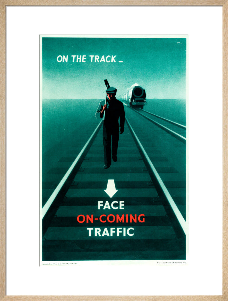 Safety poster - Face on-coming traffic, 1960. art print large natural Art Print - Science Museum Shop