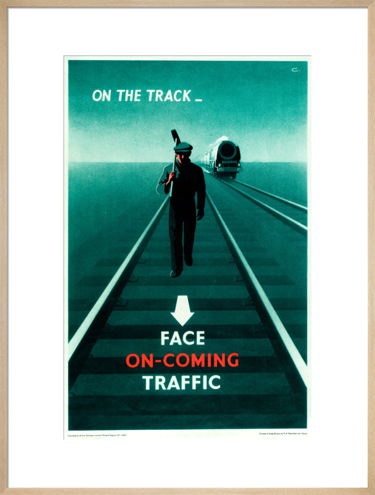 Safety poster - Face on-coming traffic, 1960. art print extra large natural Art Print - Science Museum Shop