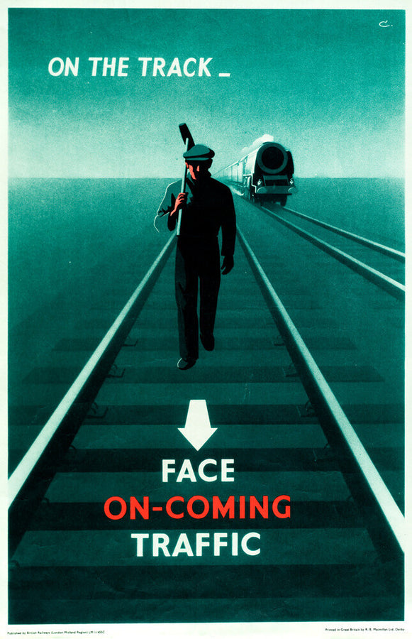 Safety poster - Face on-coming traffic, 1960. Art Print - Science Museum Shop