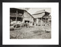 Black and white photograph entitled 'Typical Caucasian Houses' art print small black Art Print - Science Museum Shop