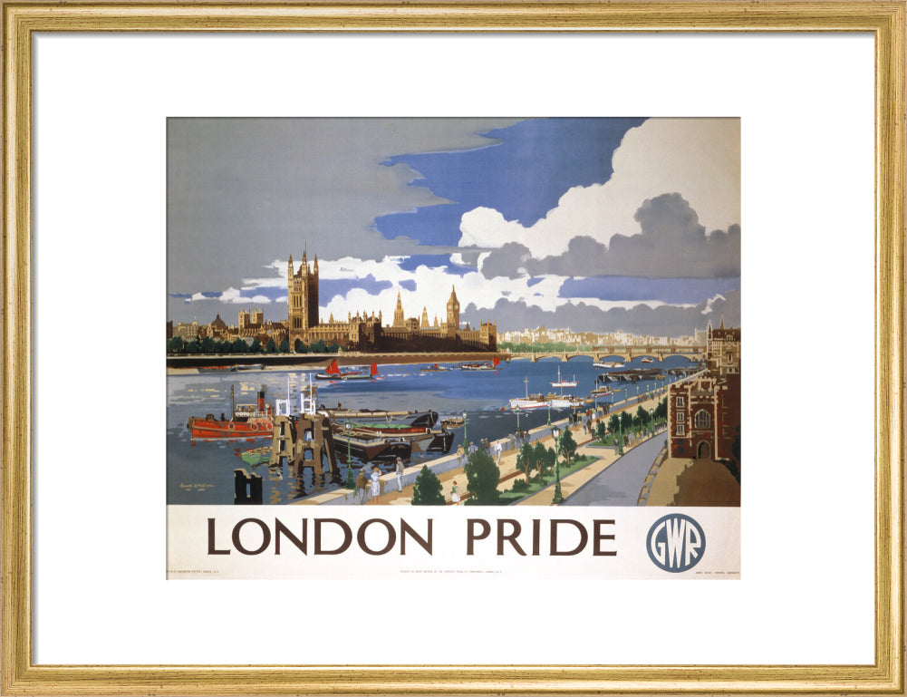 'London Pride', GWR poster, 1946 art print medium gold Art Print - Science Museum Shop