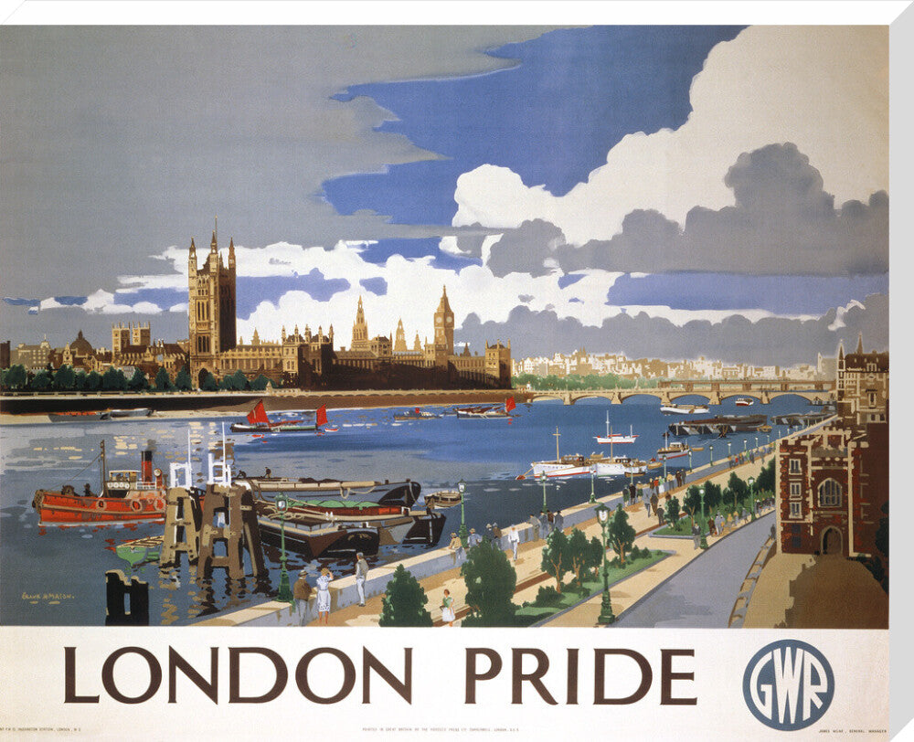 'London Pride', GWR poster, 1946 stretched canvas extra large none Art Print - Science Museum Shop
