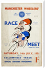 Programme for Manchester Wheelers' Race Meet at Fallowfield Track, 14 July 1951 stretched canvas extra large none Art Print - Science Museum Shop