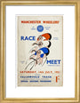Programme for Manchester Wheelers' Race Meet at Fallowfield Track, 14 July 1951 art print small gold Art Print - Science Museum Shop