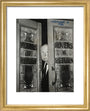 Alfred Hitchcock at the doors of Coronation Street's Rovers Return art print extra small gold Art Print - Science Museum Shop