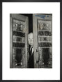 Alfred Hitchcock at the doors of Coronation Street's Rovers Return art print medium black Art Print - Science Museum Shop
