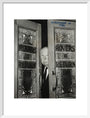 Alfred Hitchcock at the doors of Coronation Street's Rovers Return art print medium white Art Print - Science Museum Shop