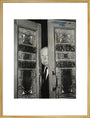 Alfred Hitchcock at the doors of Coronation Street's Rovers Return art print extra large gold Art Print - Science Museum Shop