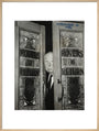 Alfred Hitchcock at the doors of Coronation Street's Rovers Return art print extra large natural Art Print - Science Museum Shop