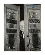 Alfred Hitchcock at the doors of Coronation Street's Rovers Return unstretched canvas large none Art Print - Science Museum Shop