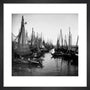 Small fishing boats moored in a harbour, c. 1910. art print small black Art Print - Science Museum Shop