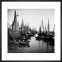 Small fishing boats moored in a harbour, c. 1910. art print medium black Art Print - Science Museum Shop
