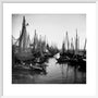 Small fishing boats moored in a harbour, c. 1910. art print medium white Art Print - Science Museum Shop