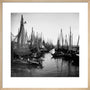 Small fishing boats moored in a harbour, c. 1910. art print medium natural Art Print - Science Museum Shop