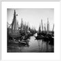 Small fishing boats moored in a harbour, c. 1910. art print large white Art Print - Science Museum Shop